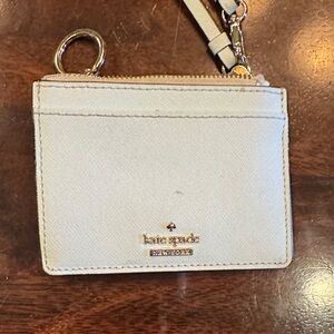Kate Spade Cream Card Holder with Gold Accents